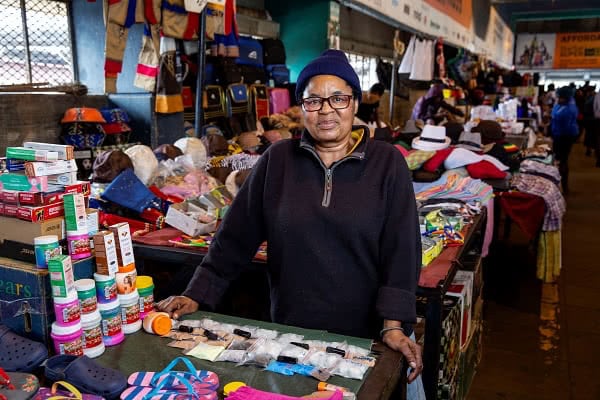 Beauty Mgiqizane has been a vendor in Durban, South Africa for decades. Photo Jonathan Torgovnik
