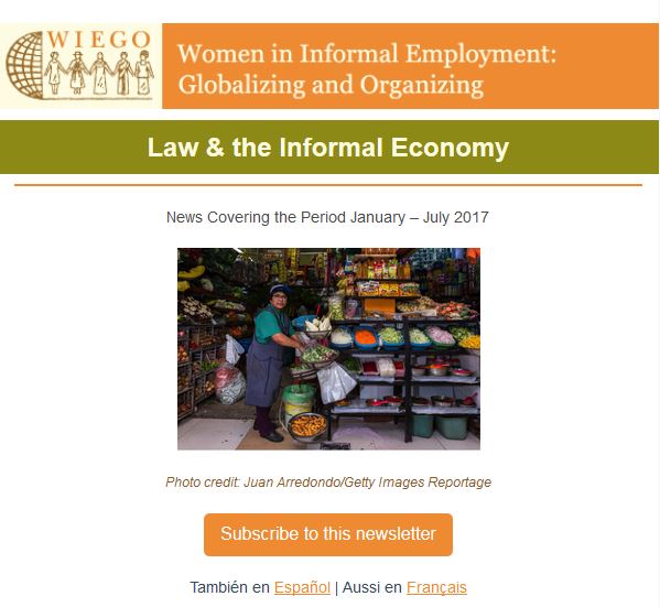 WIEGO law newsletter August 2017 cover