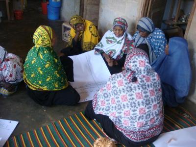 Seaweed farmers from Zanzibar talk about their working conditions during a focus group