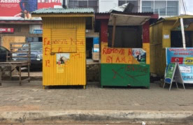 Kiosks marked for removal by the Accra Metropolitan Assembly