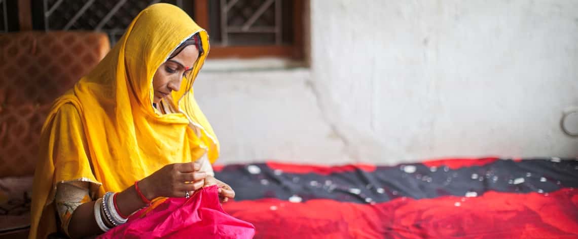 Garment worker in India (photo courtesy of HNSA)