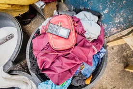 Personal items of a street vendor in Dakar, Senegal