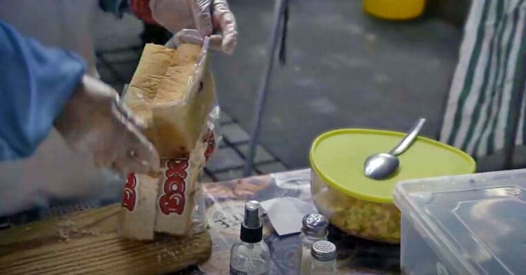 South Africa street vendor with food during COVID-19