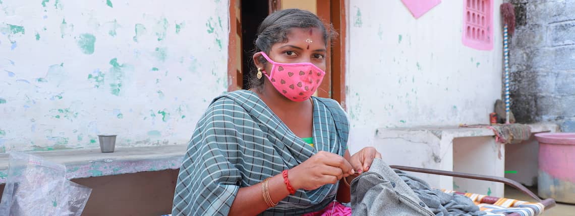 Homeworker in Tiruppur, India