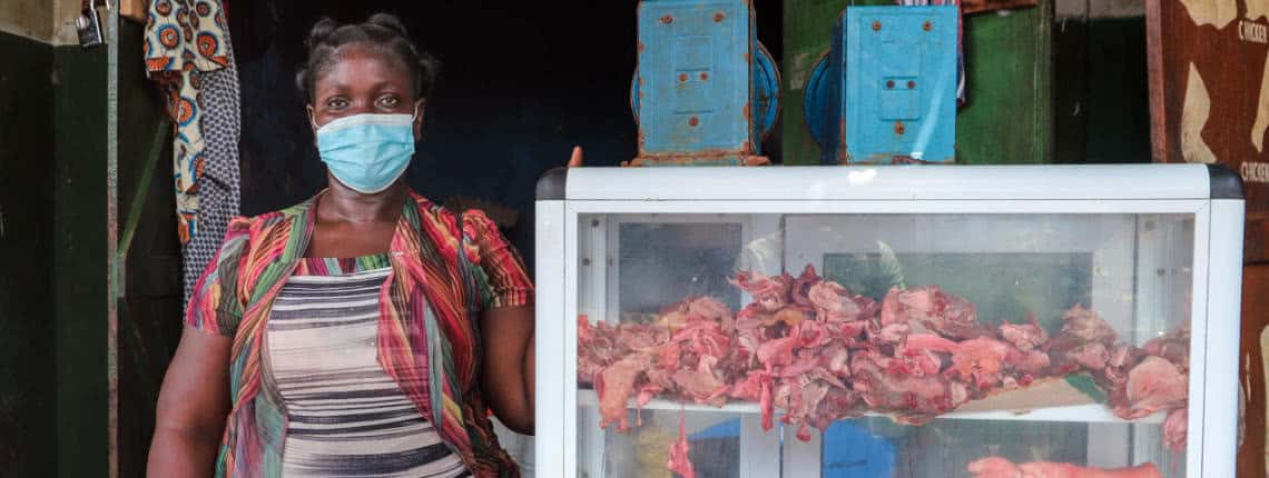 Meat seller in Accra, Ghana