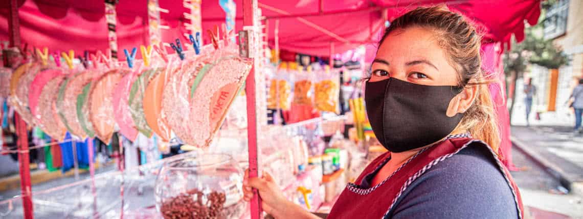 A street vendor at work in Mexico City, Mexico