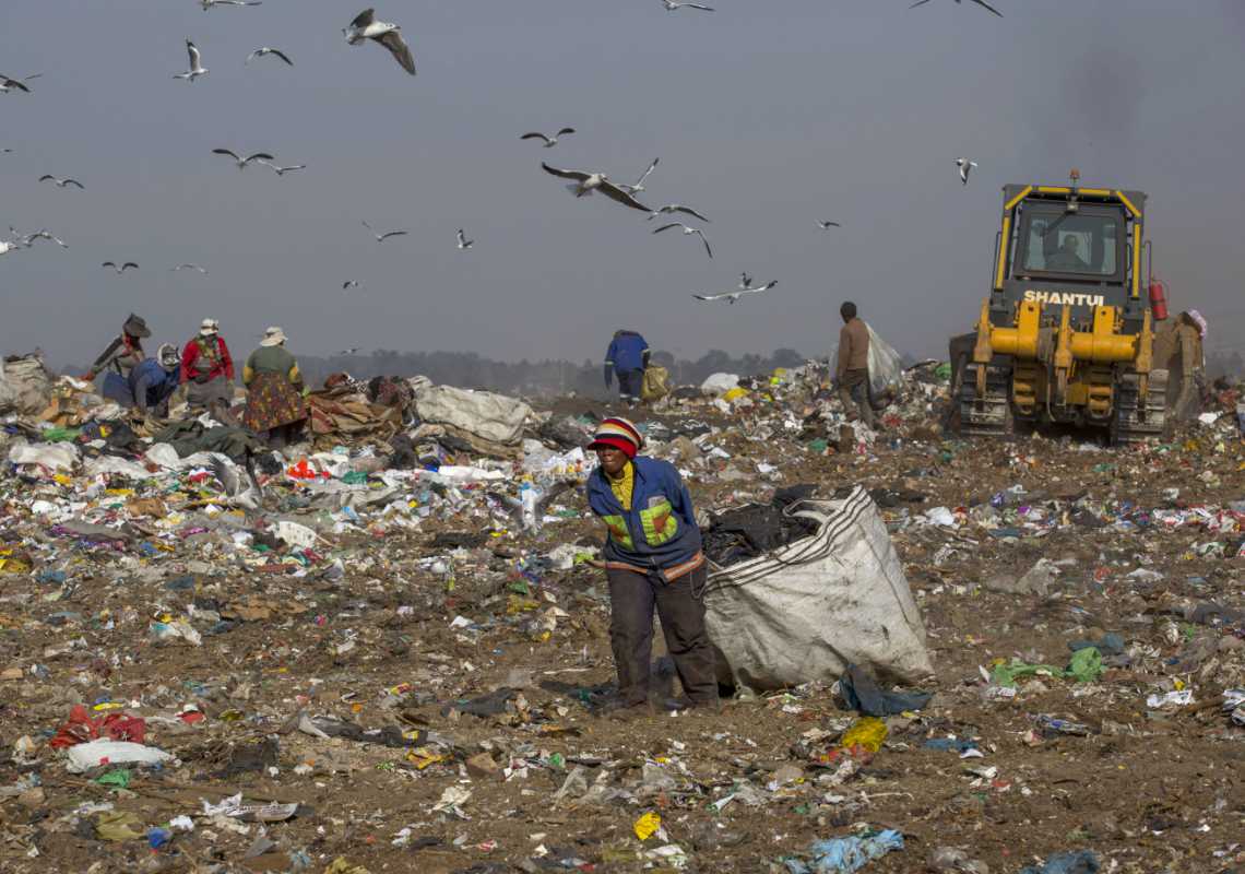 Waste pickers at the Boitshepi landfill in South Africa