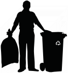 Doorstep waste pickers icon