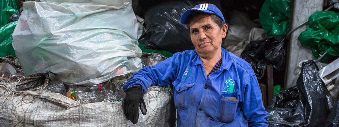 Waste picker in Bogota, Colombia