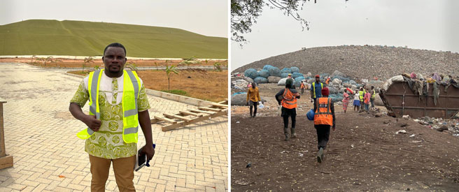 Old, decommissioned engineered landfill and the “new” un-engineered dumpsite in Accra, Ghana