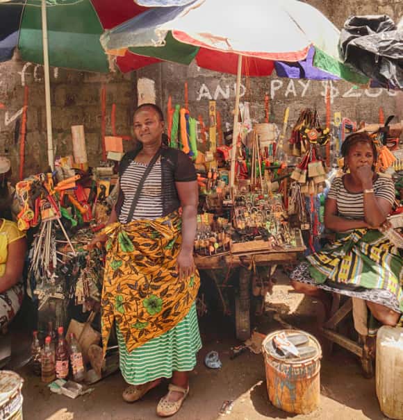 Street vendors in Monrovia, Liberia