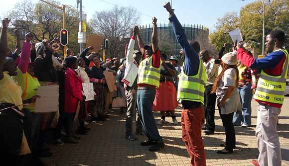 Protesters in Joburg