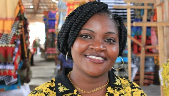 Maria Bange, Education and Organising Secretary for TUICO, in Mchikichini Market