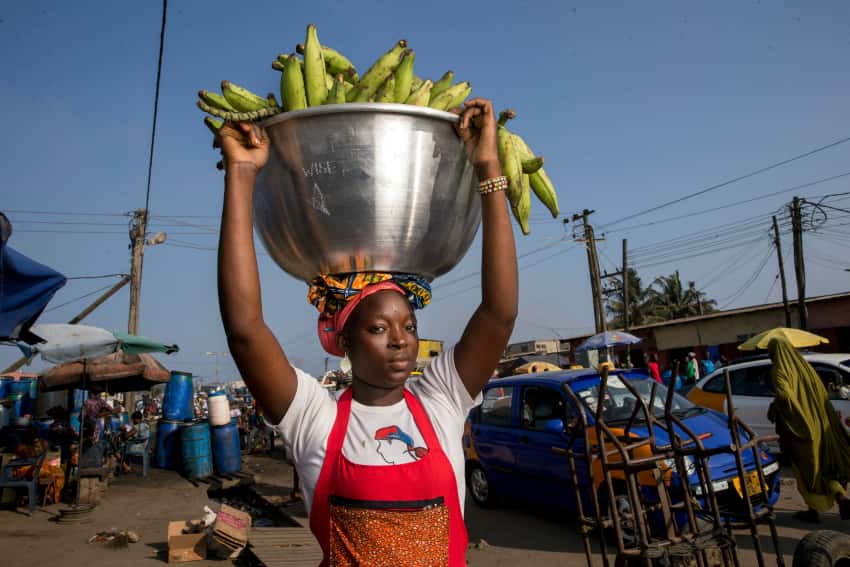 Accra market worker