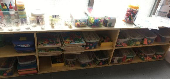 Lima child care supply shelf