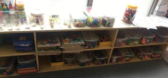 Lima child care supply shelf