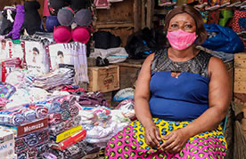 Abena Konadu, a trader at Tema Lorry Station Market, Accra, Ghana