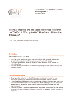 Informal Workers and the Social Protection Response to COVID-19:  Who got relief? How? And did it make a difference? thumbnail