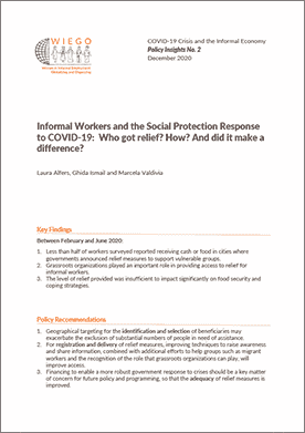 Informal Workers and the Social Protection Response to COVID-19:  Who got relief? How? And did it make a difference? thumbnail