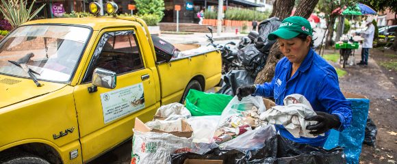 Waste picker in Bogota, Colombia