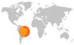World Map Brazil highlight