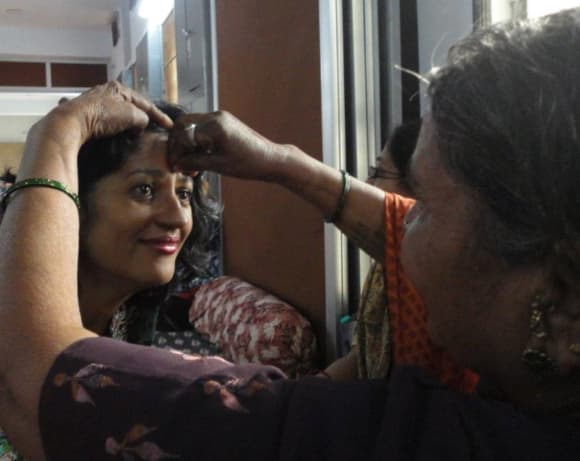 Sonia receiving a Bindi