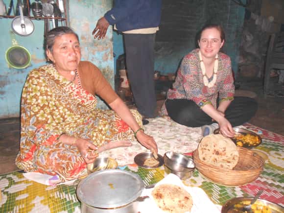 Julianna and Kantaben cooking