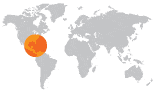 World Map Jamaica highlight