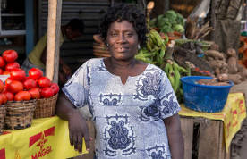 Woman working in a market