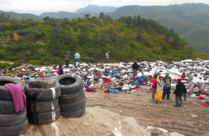 Waste pickers in garbage dump