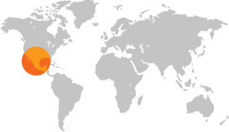 Mapa del mundo destacando México