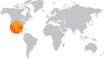 Mapa del mundo destacando México