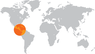 Mapa del mundo destacando Nicaragua