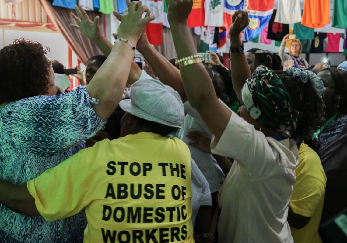 Domestic worker representatives at the IDWF Congress in Cape Town, South Africa, 2018. Credit: J Fish