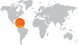 Mapa del mundo destacando República Domenicana