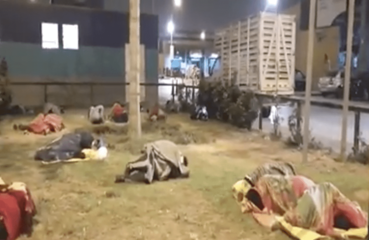 Market porters sleeping outside