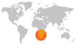 World Map South Africa highlight
