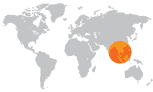 World Map Thailand highlight