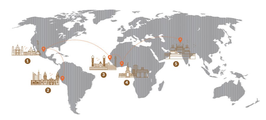 map of focal cities