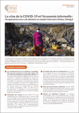 La crise de la COVID-19 et l'économie informelle : les récupératrice·eur·s de déchets à Dakar, au Sénégal