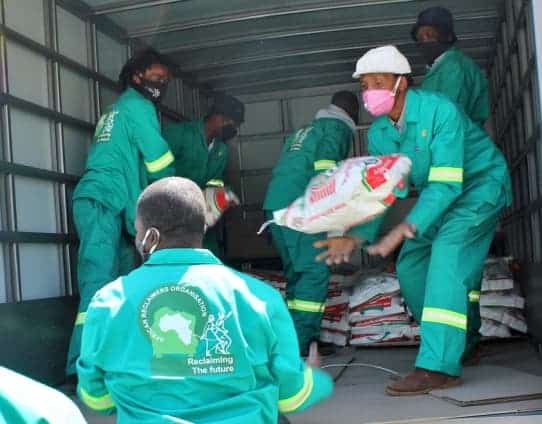 Reclaimers deliver food parcels