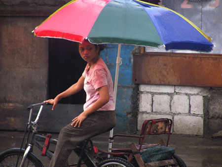 transport worker on a pedicab