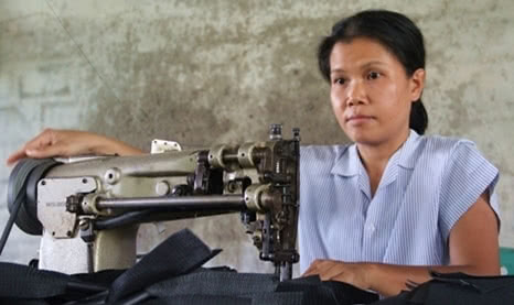 Home-based Worker sewing