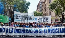 Waste pickers protest in Buenos Aires, May 2018