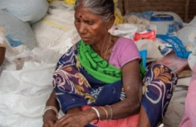 Woman waste picker in India