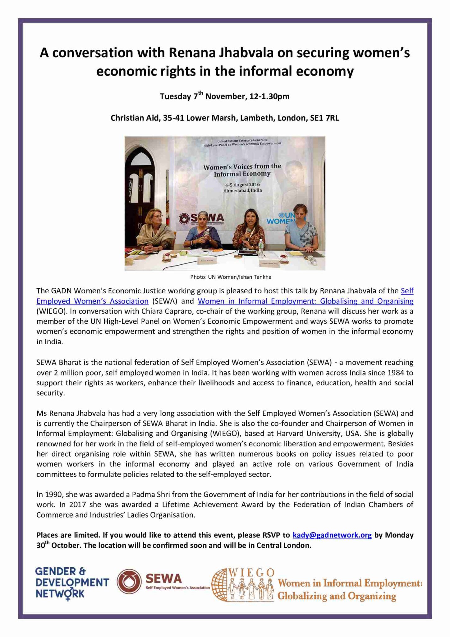 A conversation with Renana Jhabvala on securing women’s economic rights ...