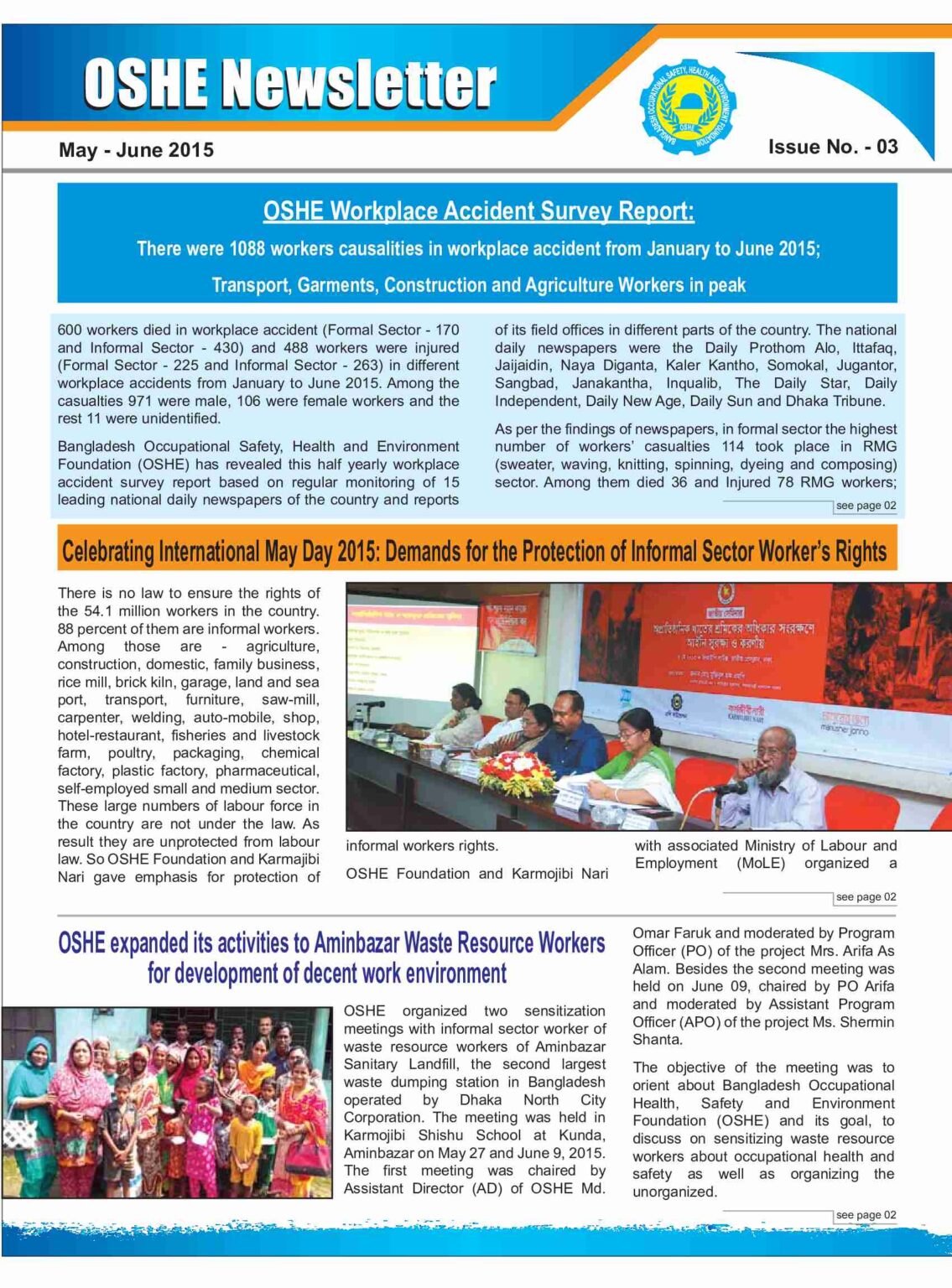 OSHE Newsletter May-June 2015 - WIEGO