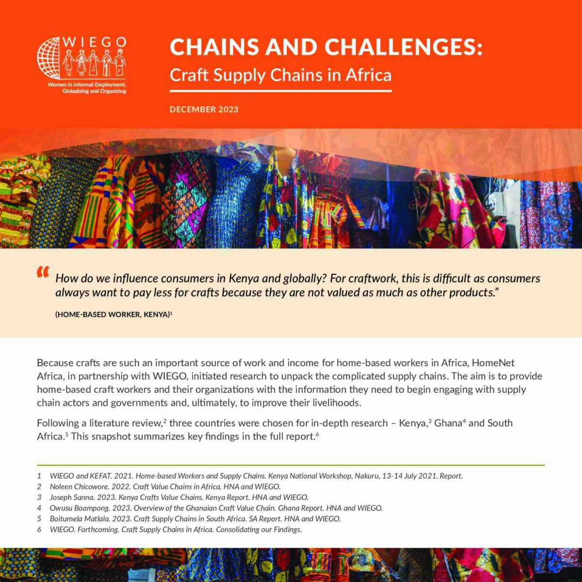 Chains and Challenges: Craft Supply Chains in Africa - WIEGO